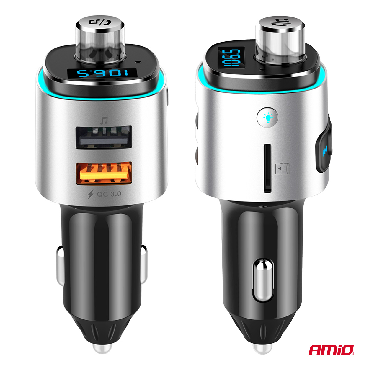 Amio - FM Transmitter Αυτοκινήτου 12/24V με 2xUSB Type-A και Υποδοχή microSD - 1 τεμ. (04654/AM) Amio - FM Transmitter Αυτοκινήτου 12/24V με 2xUSB Type-A και Υποδοχή microSD - 1 τεμ. (04654/AM)