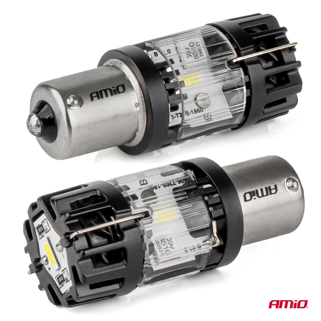 Amio - Λαμπτήρες LED τύπου P21W βάση BA15s τάση λειτουργίας 12V απόδοσης 66W (4800lm) LumiTec Series FULL CANBUS Μονοπολικό CSP 6500K Plug & Play για Επιβατικά Αυτοκίνητα - 2 τεμ. (04688/AM) Amio - Λαμπτήρες LED τύπου P21W βάση BA15s τάση λειτουργίας 12V απόδοσης 66W (4800lm) LumiTec Series FULL CANBUS Μονοπολικό CSP 6500K Plug & Play για Επιβατικά Αυτοκίνητα - 2 τεμ. (04688/AM)