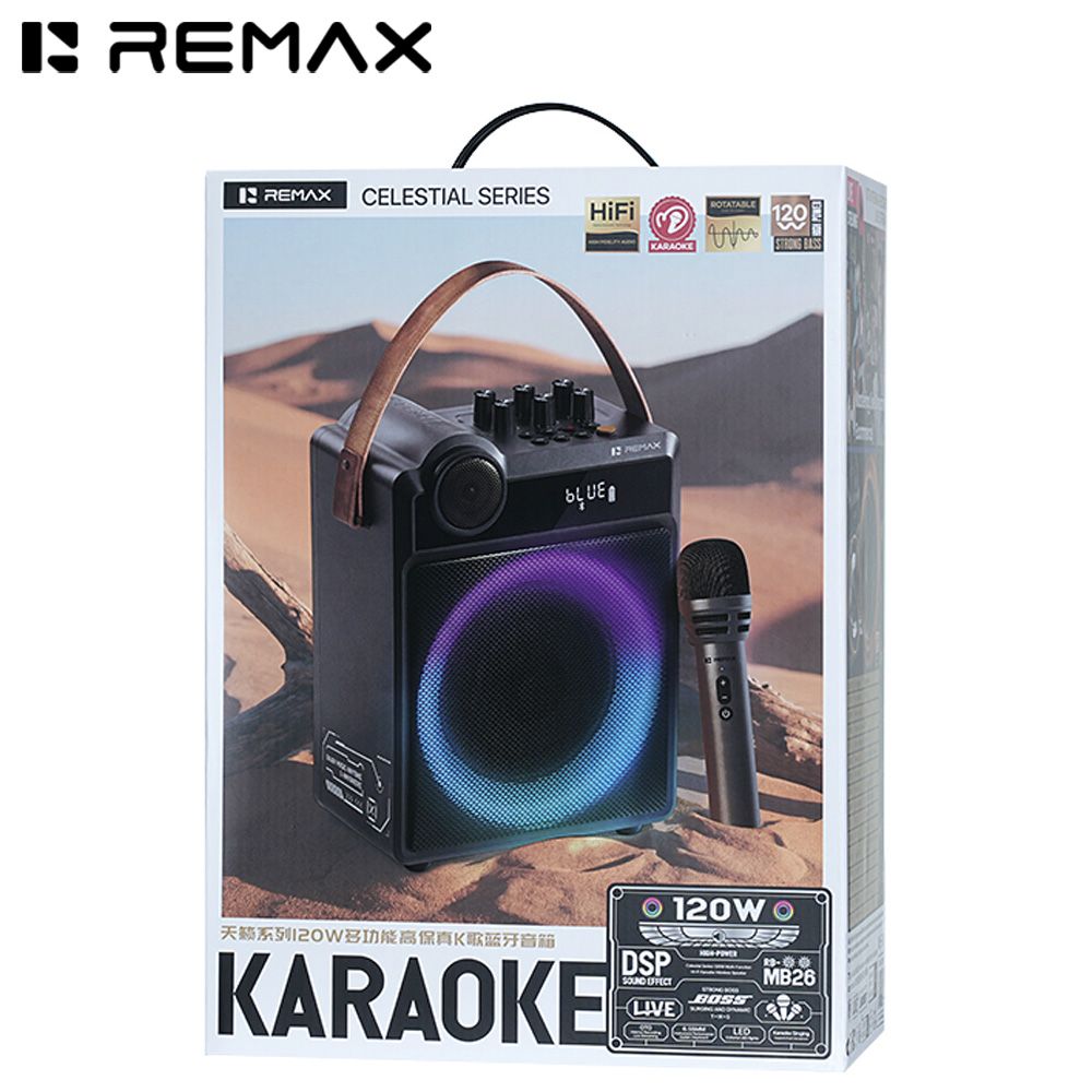 REMAX RB-MB26 KARAOKE BLUETOOTH SPEAKER (120W) REMAX RB-MB26 KARAOKE BLUETOOTH SPEAKER (120W)
