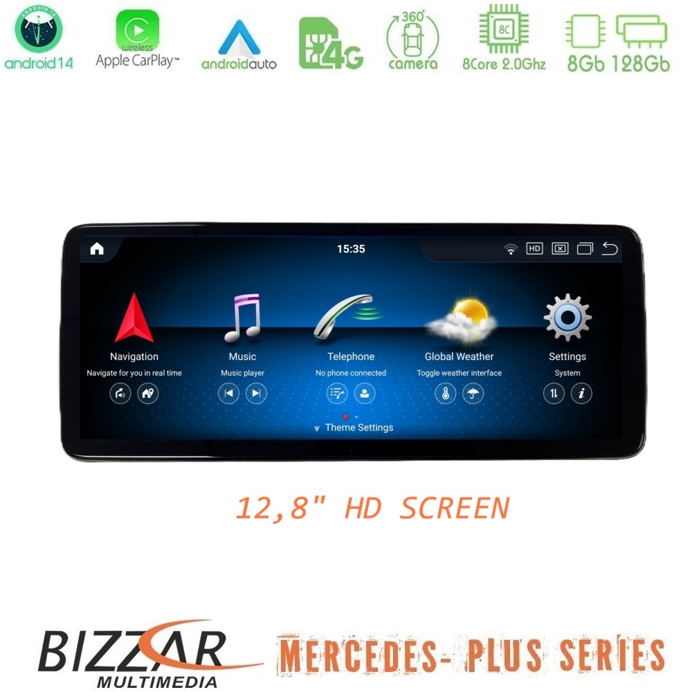 Bizzar Plus Series Mercedes C/GLC Class Facelift (W205/W253) NTG5.5 Android14 8Core (8+128GB) Navigation Multimedia 12.8 Bizzar Plus Series Mercedes C/GLC Class Facelift (W205/W253) NTG5.5 Android14 8Core (8+128GB) Navigation Multimedia 12.8