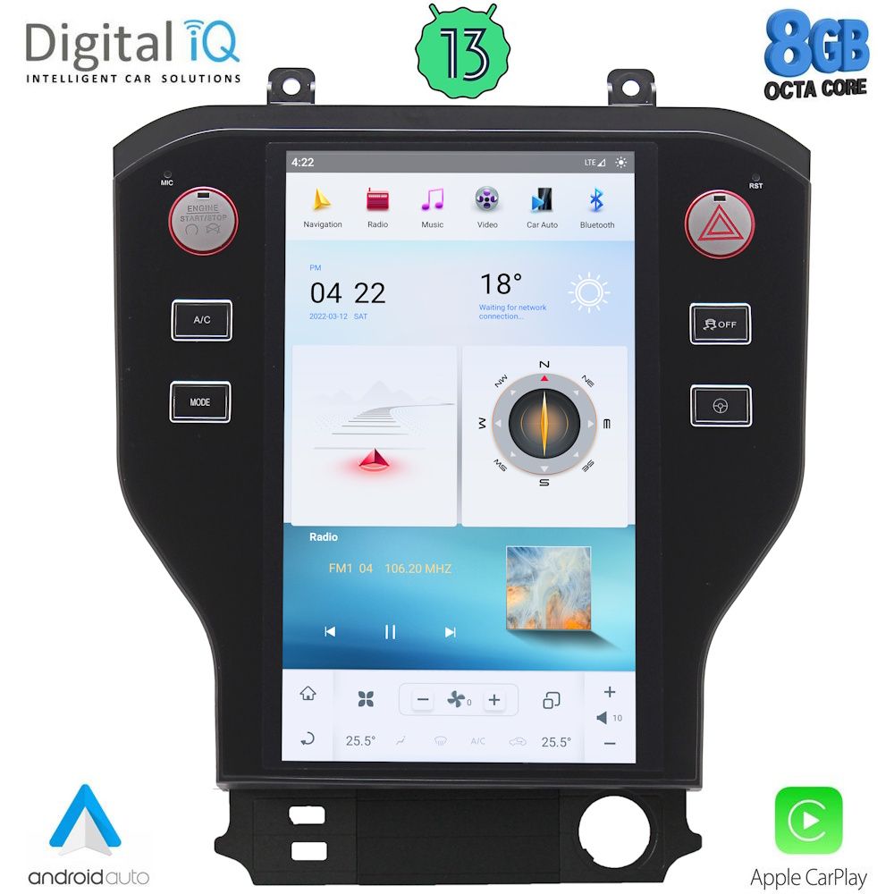 DIGITAL IQ ZFG 766_CPA (11.8inc) MULTIMEDIA SYSTEM for FORD MUSTANG mod. 2015-2020 DIGITAL IQ ZFG 766_CPA (11.8inc) MULTIMEDIA SYSTEM for FORD MUSTANG mod. 2015-2020