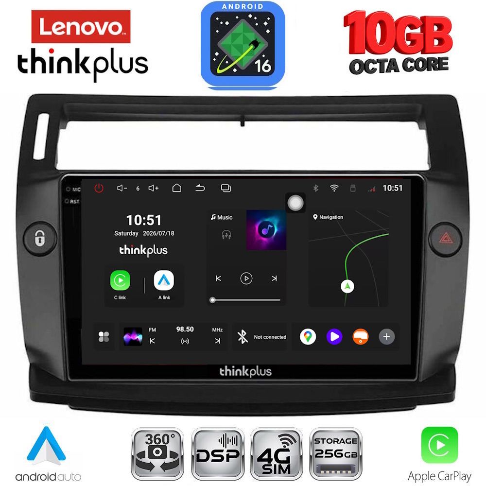 LENOVO LTM 11084BL_CPA (9inc) MULTIMEDIA TABLET for CITROEN C4 mod. 2004-2011 (BLACK) LENOVO LTM 11084BL_CPA (9inc) MULTIMEDIA TABLET for CITROEN C4 mod. 2004-2011 (BLACK)