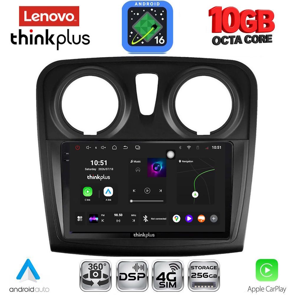 LENOVO LTM 11108_CPA (9inc) MULTIMEDIA TABLET for DACIA LOGAN – SANDERO mod. 2012-2019 LENOVO LTM 11108_CPA (9inc) MULTIMEDIA TABLET for DACIA LOGAN – SANDERO mod. 2012-2019