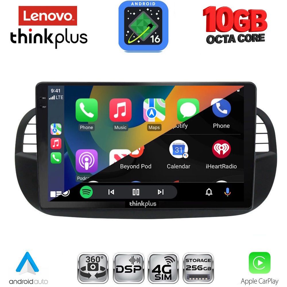 LENOVO LTM 11130BL_CPA (9inc) MULTIMEDIA TABLET for FIAT 500 mod. 2007-2015 (BLACK) LENOVO LTM 11130BL_CPA (9inc) MULTIMEDIA TABLET for FIAT 500 mod. 2007-2015 (BLACK)