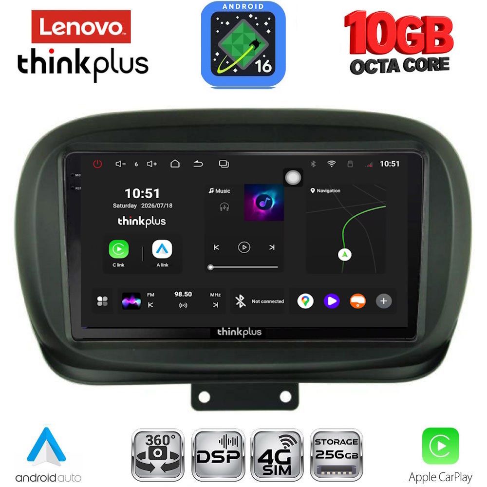 LENOVO LTM 11134_CPA (9inc) MULTIMEDIA TABLET for FIAT 500Χ mod. 2014-2024 LENOVO LTM 11134_CPA (9inc) MULTIMEDIA TABLET for FIAT 500Χ mod. 2014-2024