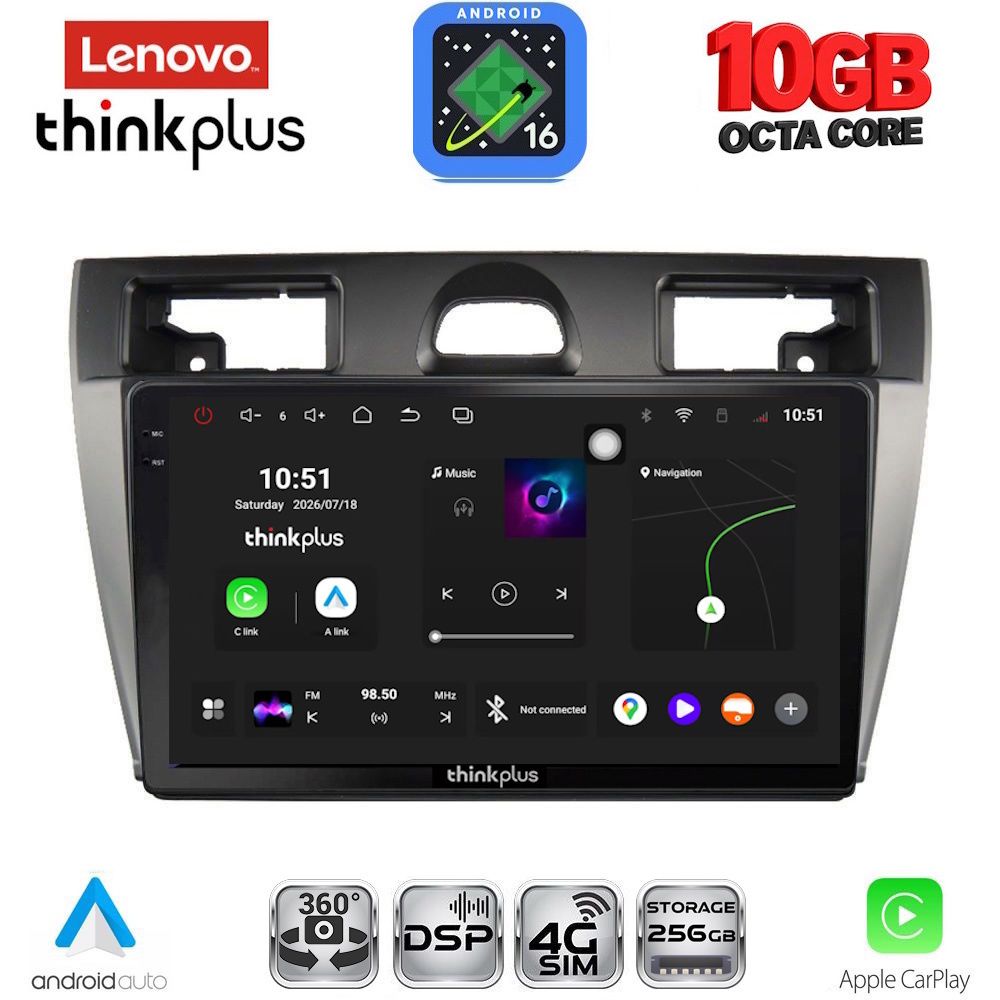 LENOVO LTM 11153BL_CPA (9inc) MULTIMEDIA TABLET for FORD FIESTA mod. 2005-2008 (BLACK) LENOVO LTM 11153BL_CPA (9inc) MULTIMEDIA TABLET for FORD FIESTA mod. 2005-2008 (BLACK)