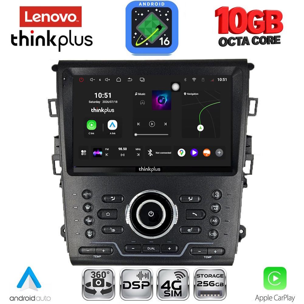 LENOVO LTM 11164_CPA CLIMA (9inc) MULTIMEDIA TABLET for FORD MONDEO mod. 2014-2023 LENOVO LTM 11164_CPA CLIMA (9inc) MULTIMEDIA TABLET for FORD MONDEO mod. 2014-2023
