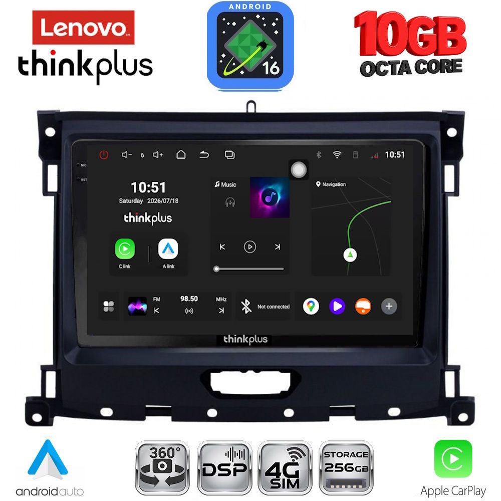 LENOVO LTM 11173_CPA (9inc) MULTIMEDIA TABLET for FORD RANGER mod. 2018-2023 LENOVO LTM 11173_CPA (9inc) MULTIMEDIA TABLET for FORD RANGER mod. 2018-2023