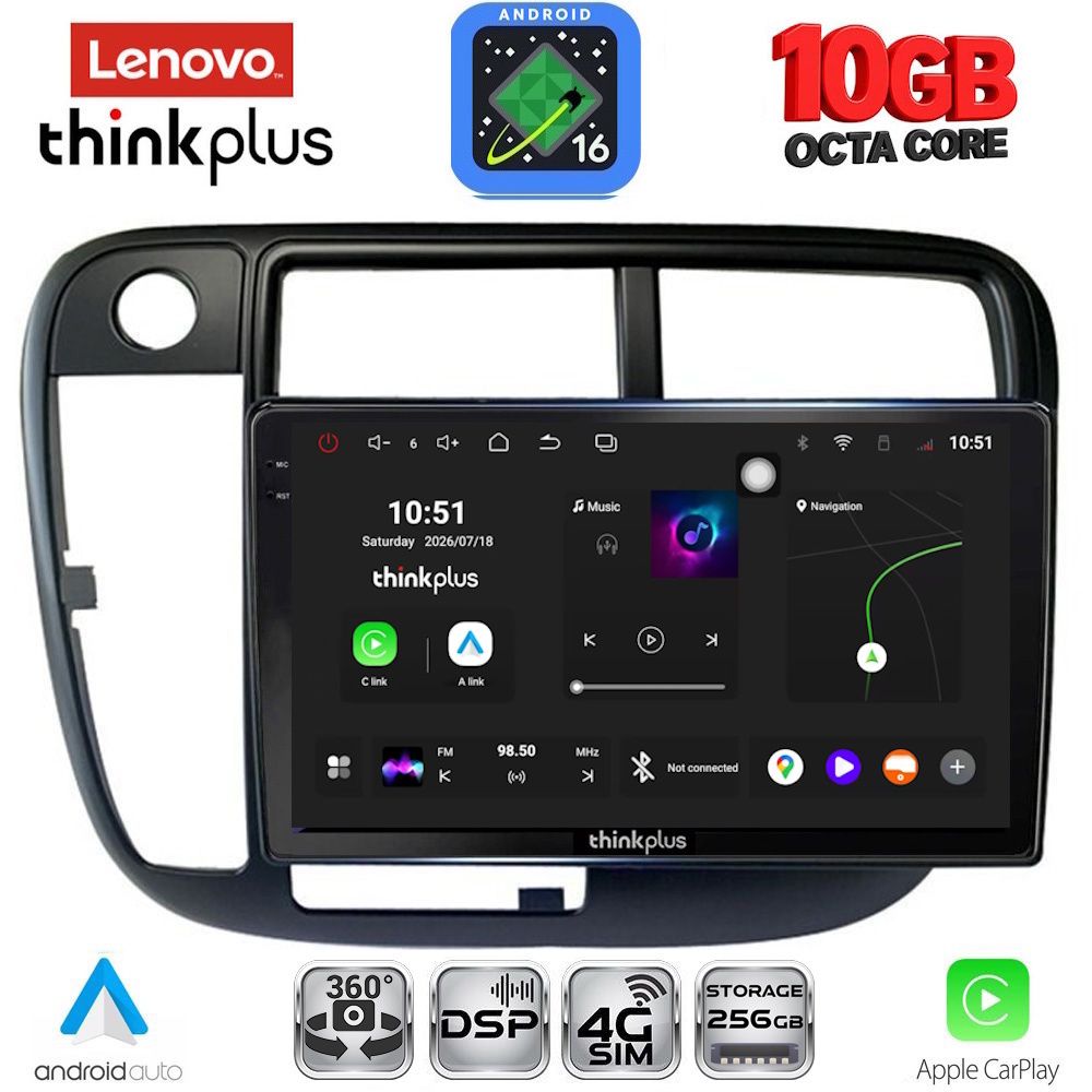 LENOVO LTM 11186_CPA CLIMA (9inc) MULTIMEDIA TABLET for HONDA CIVIC mod. 1995-2001 LENOVO LTM 11186_CPA CLIMA (9inc) MULTIMEDIA TABLET for HONDA CIVIC mod. 1995-2001