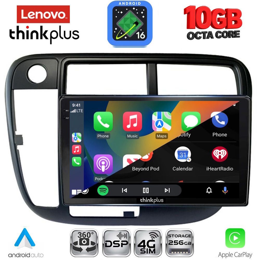 LENOVO LTM 11186_CPA CLIMA (9inc) MULTIMEDIA TABLET for HONDA CIVIC mod. 1995-2001 LENOVO LTM 11186_CPA CLIMA (9inc) MULTIMEDIA TABLET for HONDA CIVIC mod. 1995-2001