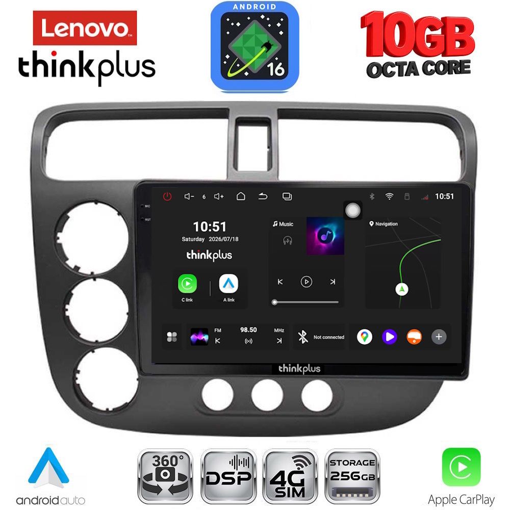 LENOVO LTM 11187_CPA (9inc) MULTIMEDIA TABLET for HONDA CIVIC 4D mod. 2001-2006 LENOVO LTM 11187_CPA (9inc) MULTIMEDIA TABLET for HONDA CIVIC 4D mod. 2001-2006