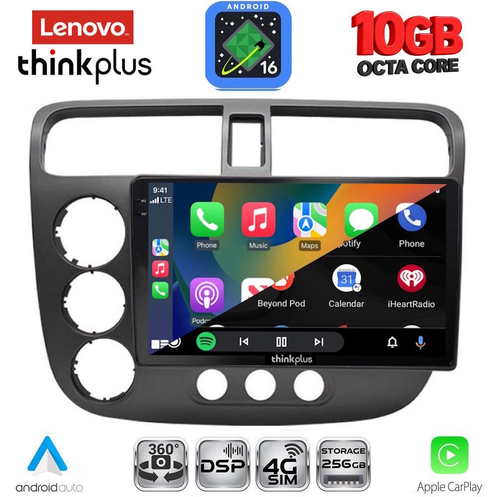LENOVO LTM 11187_CPA (9inc) MULTIMEDIA TABLET for HONDA CIVIC 4D mod. 2001-2006 LENOVO LTM 11187_CPA (9inc) MULTIMEDIA TABLET for HONDA CIVIC 4D mod. 2001-2006