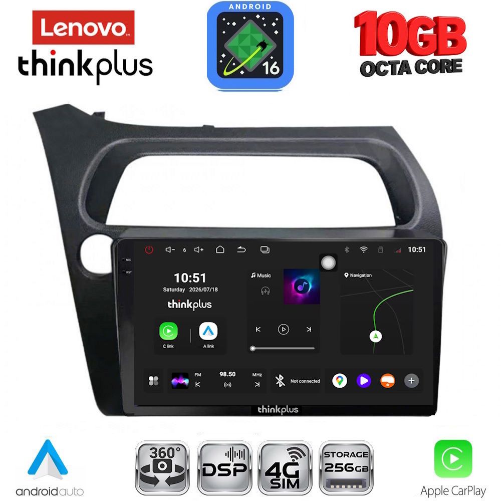 LENOVO LTM 11189_CPA (9inc) MULTIMEDIA TABLET for HONDA CIVIC 3D-5D mod. 2006-2012 LENOVO LTM 11189_CPA (9inc) MULTIMEDIA TABLET for HONDA CIVIC 3D-5D mod. 2006-2012