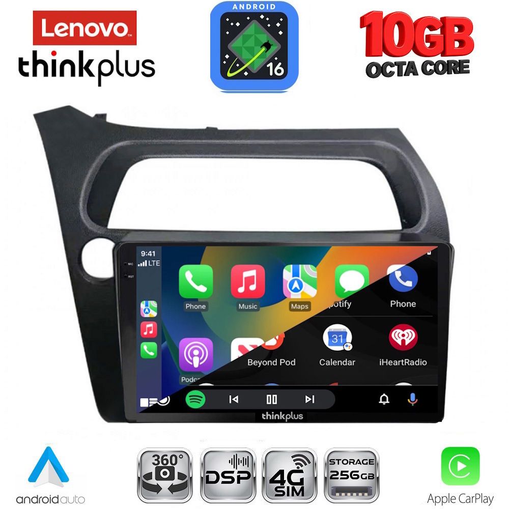 LENOVO LTM 11189_CPA (9inc) MULTIMEDIA TABLET for HONDA CIVIC 3D-5D mod. 2006-2012 LENOVO LTM 11189_CPA (9inc) MULTIMEDIA TABLET for HONDA CIVIC 3D-5D mod. 2006-2012
