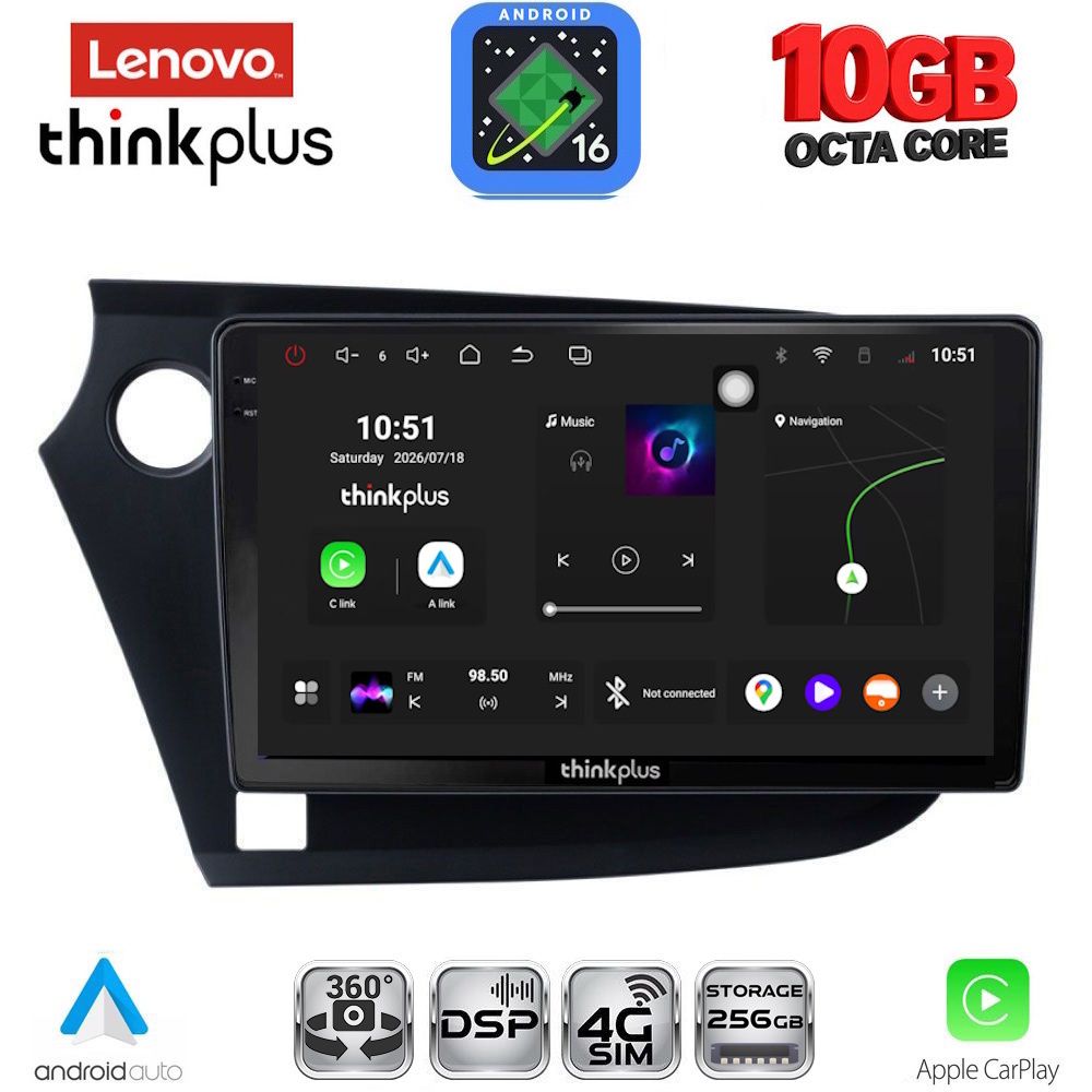 LENOVO LTM 11205_CPA (9inc) MULTIMEDIA TABLET for HONDA INSIGHT mod. 2009-2014 LENOVO LTM 11205_CPA (9inc) MULTIMEDIA TABLET for HONDA INSIGHT mod. 2009-2014