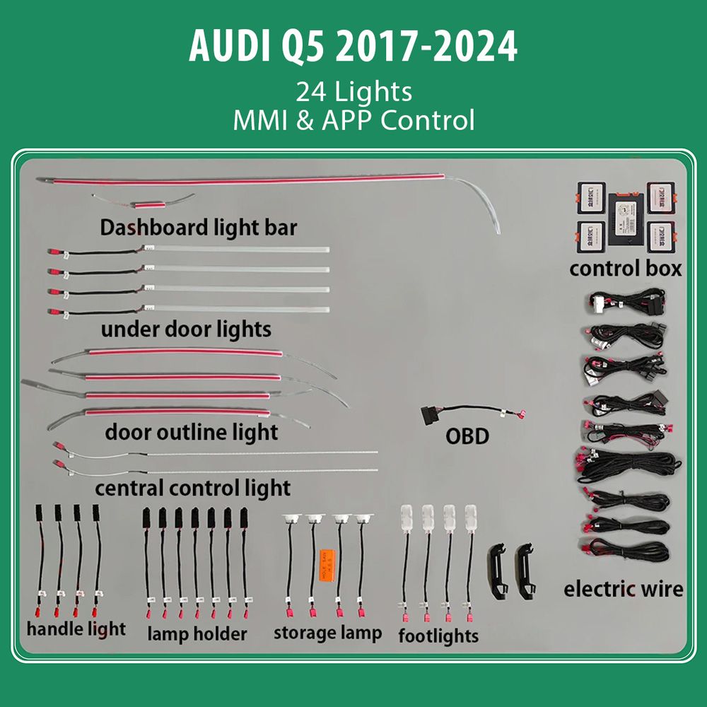 DIQ AMBIENT AUDI Q5 (FY) (Digital iQ Ambient Light for Audi Q5 mod. 2017-2024 with 24 Lights) DIQ AMBIENT AUDI Q5 (FY) (Digital iQ Ambient Light for Audi Q5 mod. 2017-2024 with 24 Lights)