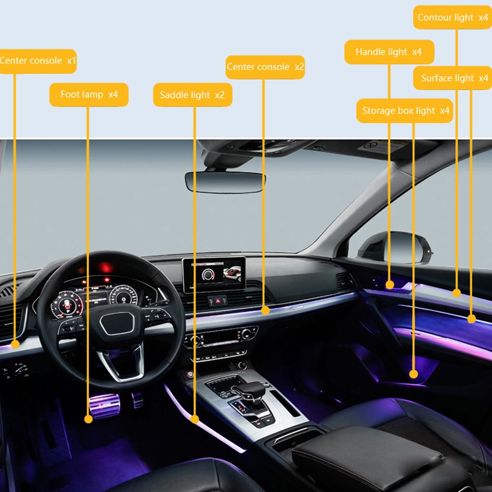 DIQ AMBIENT AUDI Q5 (FY) (Digital iQ Ambient Light for Audi Q5 mod. 2017-2024 with 24 Lights) DIQ AMBIENT AUDI Q5 (FY) (Digital iQ Ambient Light for Audi Q5 mod. 2017-2024 with 24 Lights)