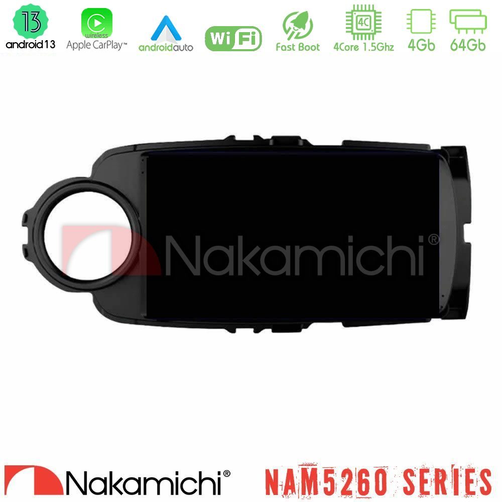 Nakamichi NAM5260 Series 4Core Android13 4+64GB Toyota Yaris 2015-2019 Navigation Multimedia Tablet 9 (Μαύρο Χρώμα) Με Carplay & Android Auto Nakamichi NAM5260 Series 4Core Android13 4+64GB Toyota Yaris 2015-2019 Navigation Multimedia Tablet 9 (Μαύρο Χρώμα) Με Carplay & Android Auto