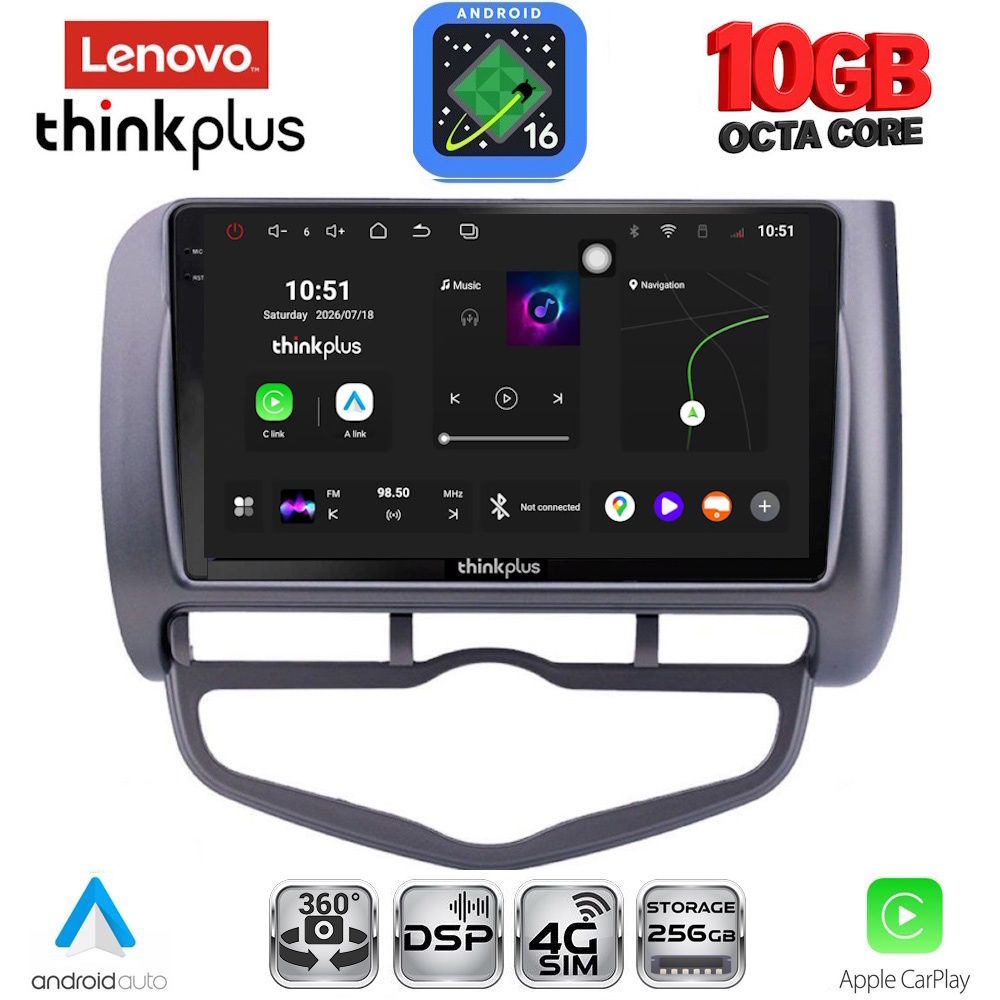 LENOVO LTM 11210_CPA CLIMA (9inc) MULTIMEDIA TABLET for HONDA JAZZ mod. 2002-2008 LENOVO LTM 11210_CPA CLIMA (9inc) MULTIMEDIA TABLET for HONDA JAZZ mod. 2002-2008