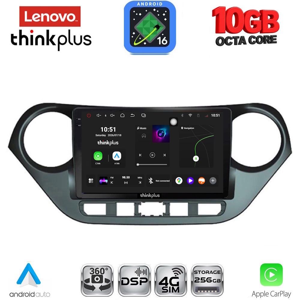 LENOVO LTM 11224_CPA (9inc) MULTIMEDIA TABLET for HYUNDAI i10 mod. 2014-2020 LENOVO LTM 11224_CPA (9inc) MULTIMEDIA TABLET for HYUNDAI i10 mod. 2014-2020