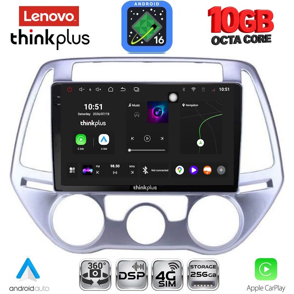 LENOVO LTM 11227_CPA A/C (9inc) MULTIMEDIA TABLET for HYUNDAI i20 mod. 2008-2012 LENOVO LTM 11227_CPA A/C (9inc) MULTIMEDIA TABLET for HYUNDAI i20 mod. 2008-2012