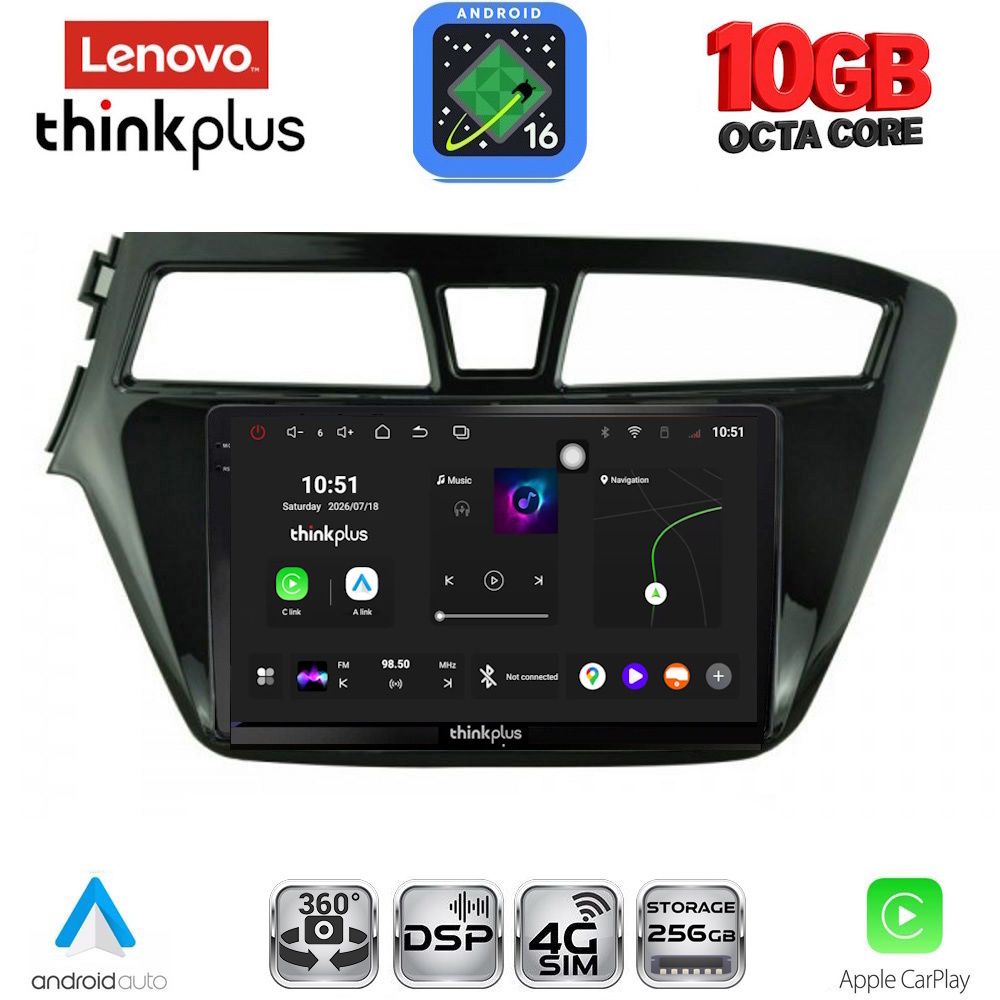 LENOVO LTM 11229_CPA (9inc) MULTIMEDIA TABLET for HYUNDAI i20 mod. 2014-2018 LENOVO LTM 11229_CPA (9inc) MULTIMEDIA TABLET for HYUNDAI i20 mod. 2014-2018