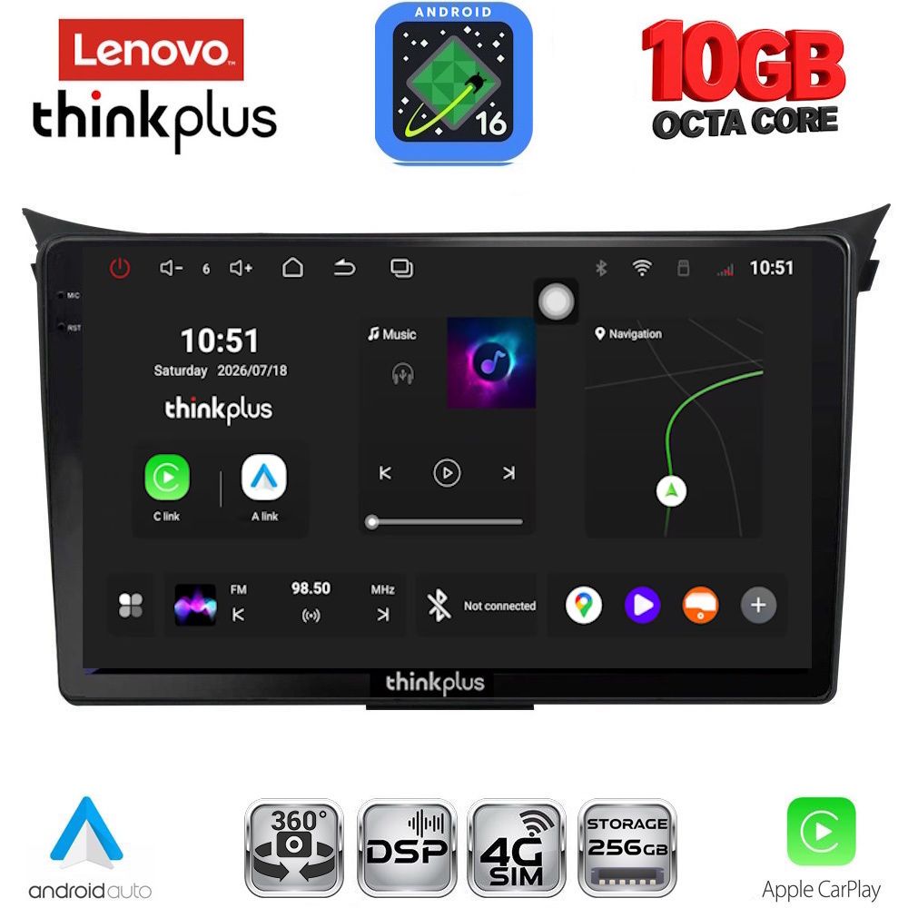 LENOVO LTM 11232_CPA (9inc) MULTIMEDIA TABLET for HYUNDAI i30 mod. 2012-2017 LENOVO LTM 11232_CPA (9inc) MULTIMEDIA TABLET for HYUNDAI i30 mod. 2012-2017