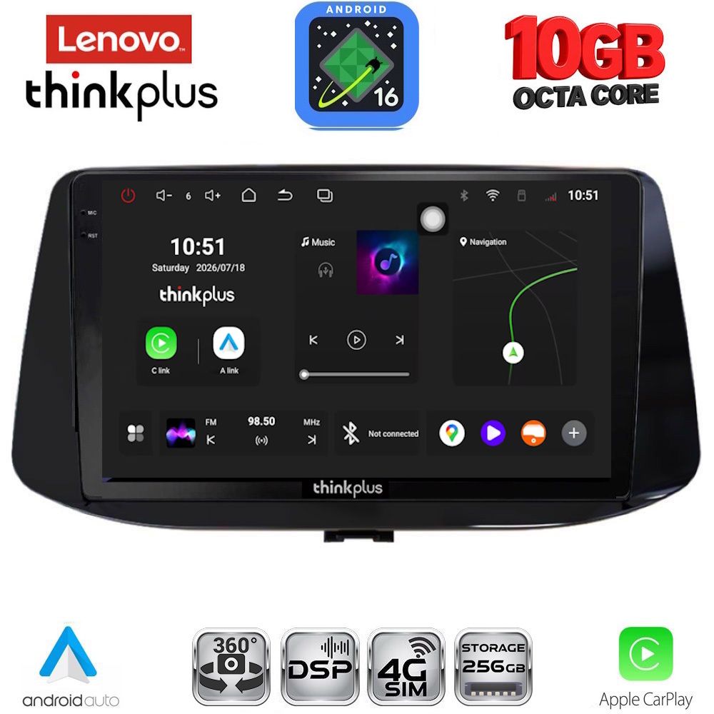 LENOVO LTM 11233_CPA (9inc) MULTIMEDIA TABLET for HYUNDAI i30 mod. 2018-2025 LENOVO LTM 11233_CPA (9inc) MULTIMEDIA TABLET for HYUNDAI i30 mod. 2018-2025