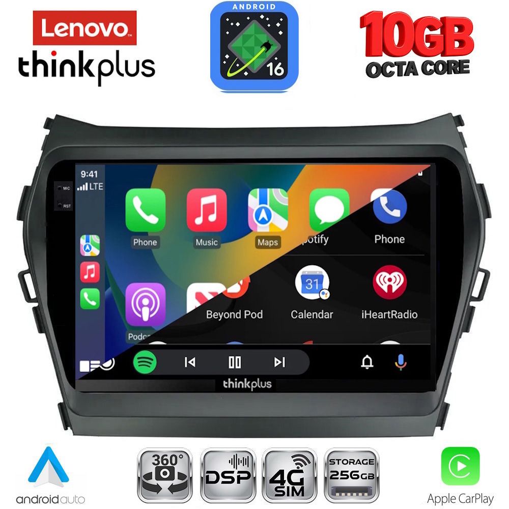 LENOVO LTM 11238_CPA (9inc) MULTIMEDIA TABLET for HYUNDAI IX45 - SANTA FE mod. 2013-2017 LENOVO LTM 11238_CPA (9inc) MULTIMEDIA TABLET for HYUNDAI IX45 - SANTA FE mod. 2013-2017