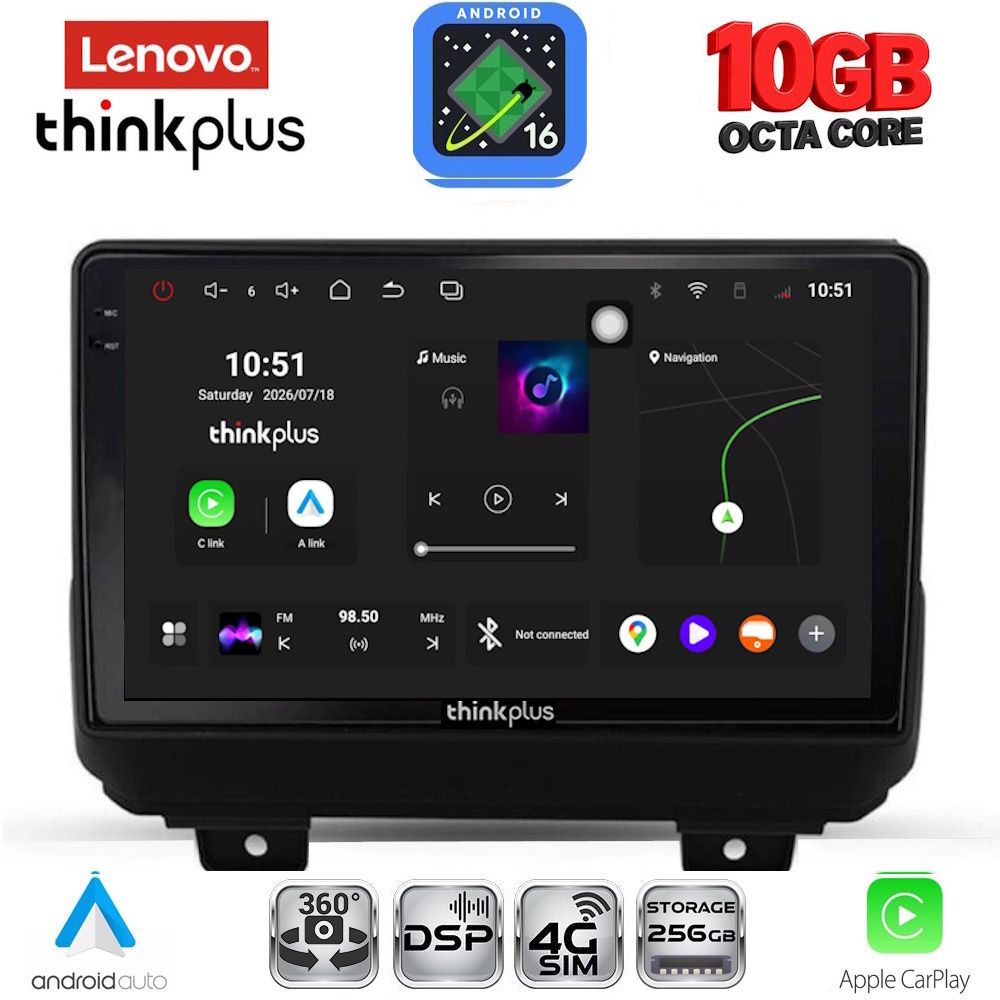 LENOVO LTM 11298_CPA (9inc) MULTIMEDIA TABLET for JEEP WRANGLER mod. 2018-2026 LENOVO LTM 11298_CPA (9inc) MULTIMEDIA TABLET for JEEP WRANGLER mod. 2018-2026