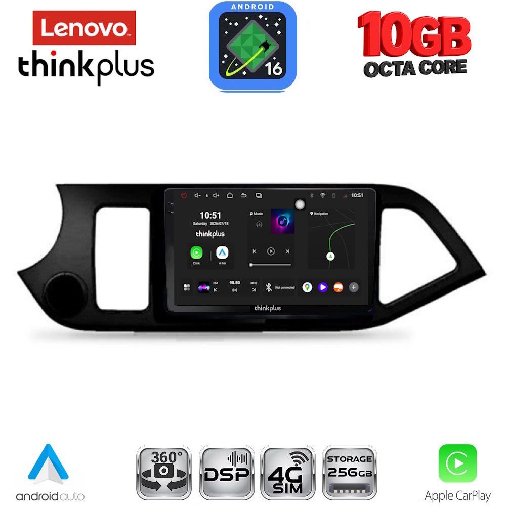 LENOVO LTM 11308_CPA (9inc) MULTIMEDIA TABLET for KIA PICANTO mod. 2011-2017 LENOVO LTM 11308_CPA (9inc) MULTIMEDIA TABLET for KIA PICANTO mod. 2011-2017