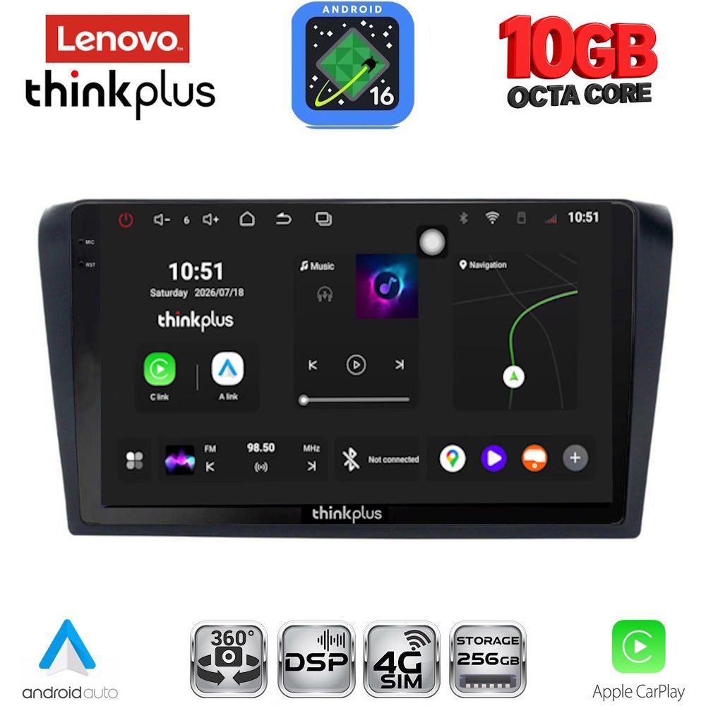 LENOVO LTM 11365_CPA (9inc) MULTIMEDIA TABLET for MAZDA 3 mod. 2003-2008 LENOVO LTM 11365_CPA (9inc) MULTIMEDIA TABLET for MAZDA 3 mod. 2003-2008