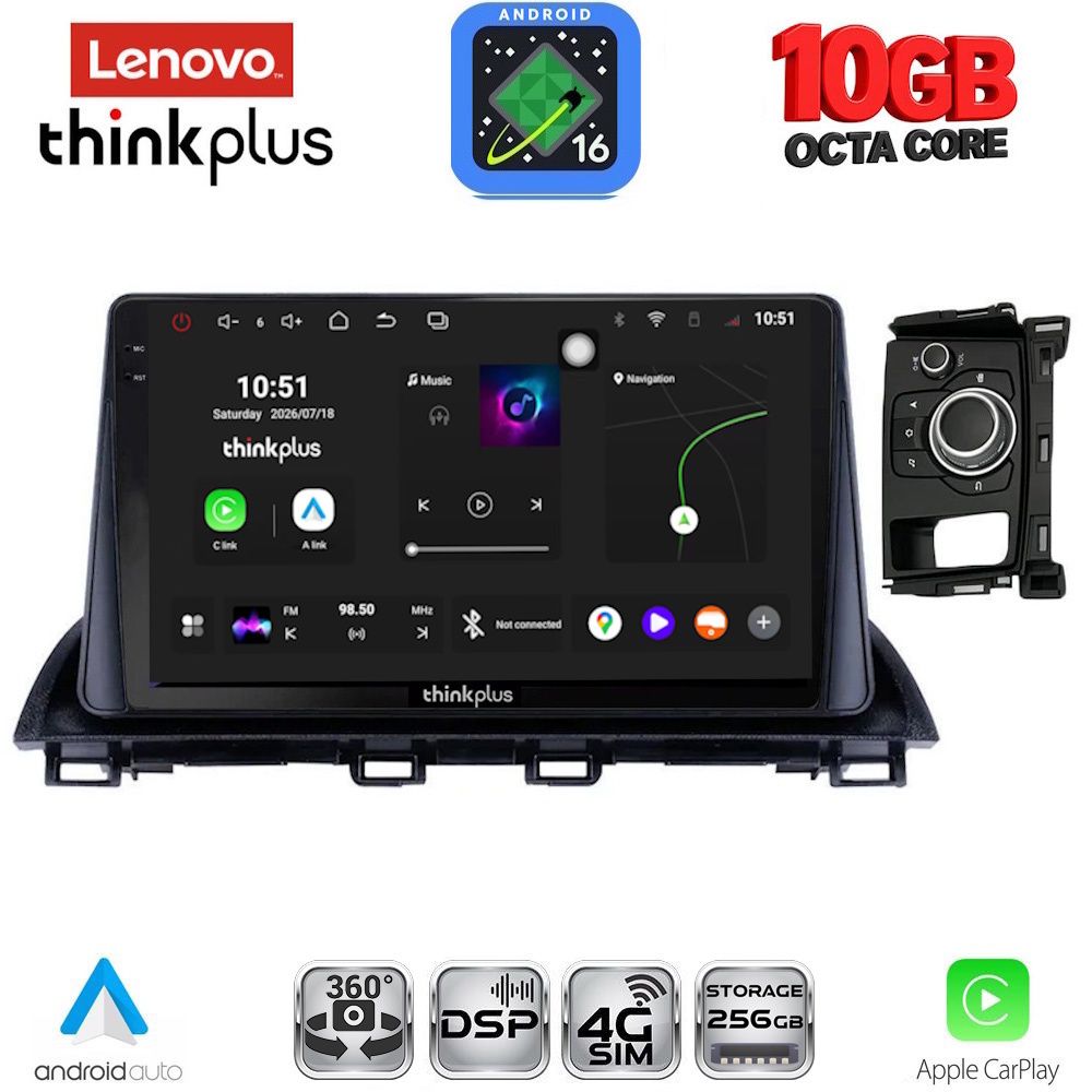 LENOVO LTM 11386_CPA (9inc) MULTIMEDIA TABLET for MAZDA CX4 mod. 2016-2025 LENOVO LTM 11386_CPA (9inc) MULTIMEDIA TABLET for MAZDA CX4 mod. 2016-2025