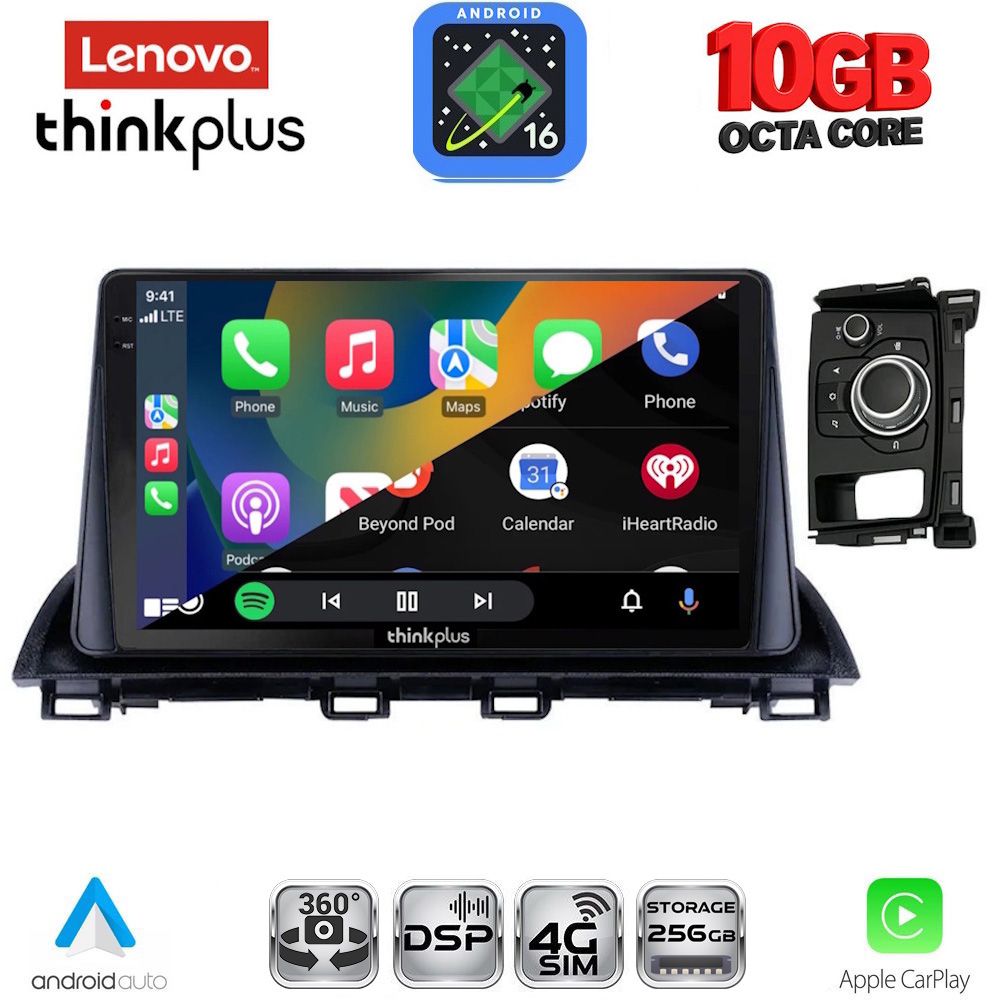 LENOVO LTM 11386_CPA (9inc) MULTIMEDIA TABLET for MAZDA CX4 mod. 2016-2025 LENOVO LTM 11386_CPA (9inc) MULTIMEDIA TABLET for MAZDA CX4 mod. 2016-2025