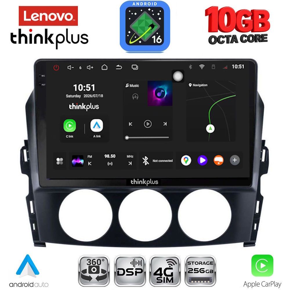 LENOVO LTM 11392_CPA (9inc) MULTIMEDIA TABLET for MAZDA MX5 mod. 2005-2015 LENOVO LTM 11392_CPA (9inc) MULTIMEDIA TABLET for MAZDA MX5 mod. 2005-2015
