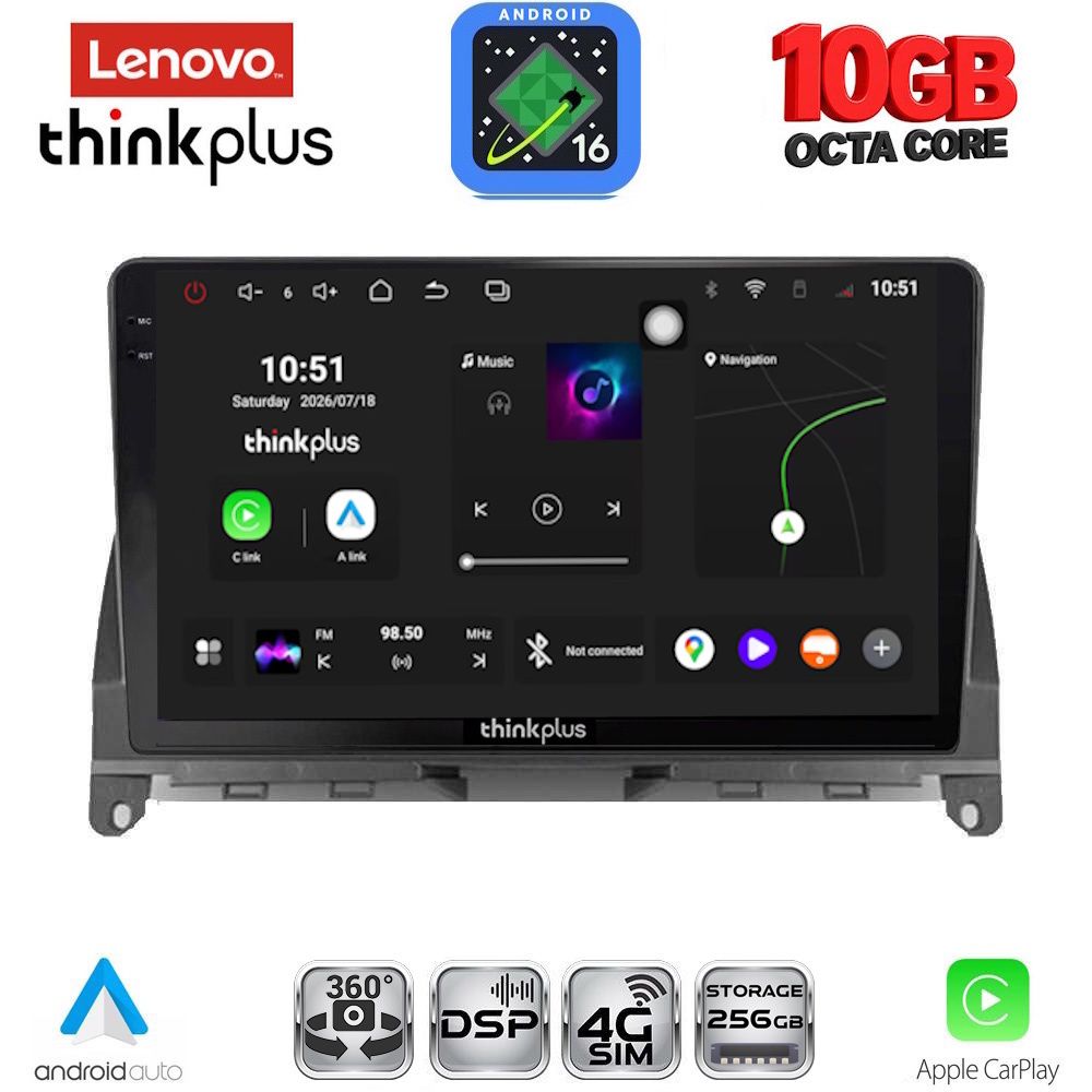 LENOVO LTM 11405_CPA (9inc) MULTIMEDIA TABLET for MERCEDES C (W204) mod. 2007-2011 LENOVO LTM 11405_CPA (9inc) MULTIMEDIA TABLET for MERCEDES C (W204) mod. 2007-2011