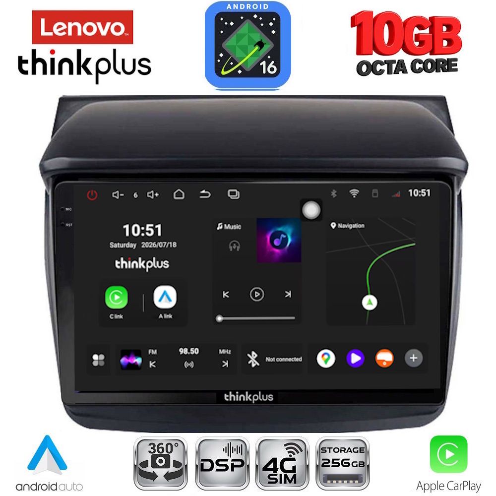 LENOVO LTM 11436_CPA (9inc) MULTIMEDIA TABLET for MITSUBISHI L200 mod. 2006-2015 LENOVO LTM 11436_CPA (9inc) MULTIMEDIA TABLET for MITSUBISHI L200 mod. 2006-2015