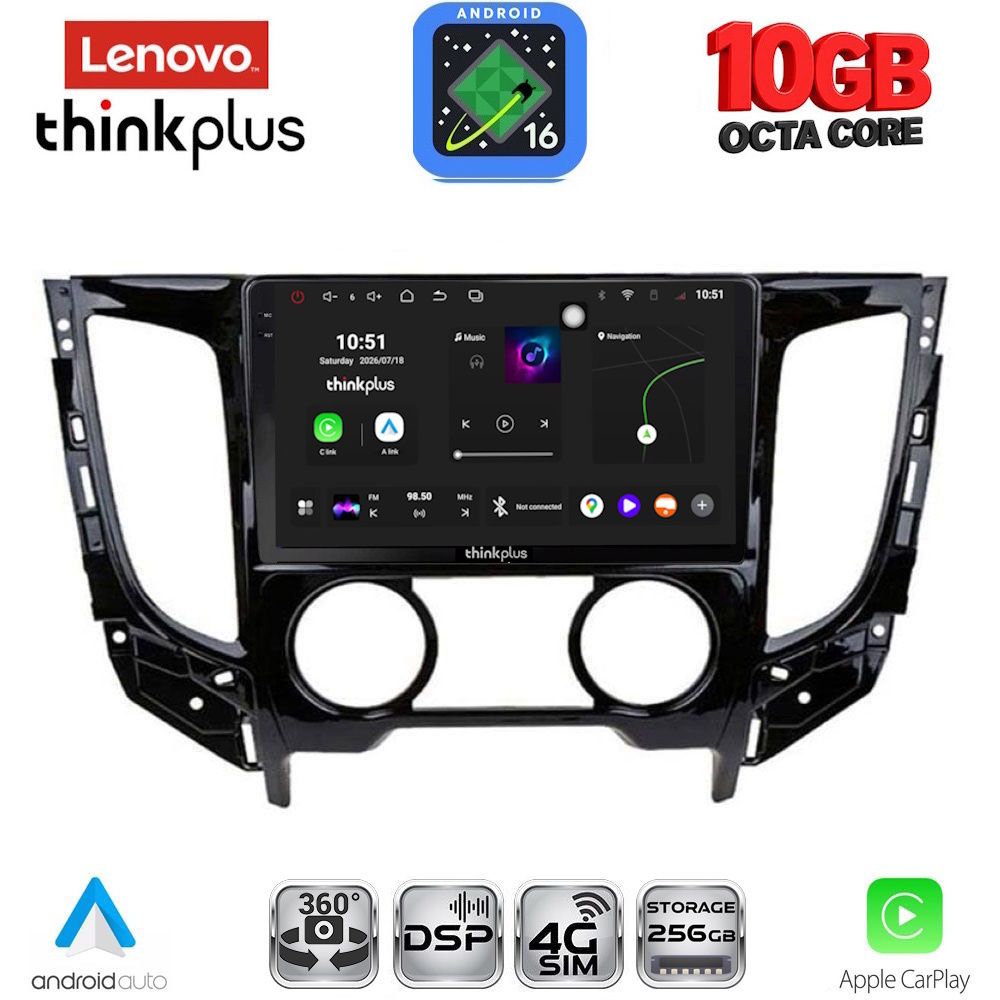 LENOVO LTM 11437AC_CPA (9inc) MULTIMEDIA TABLET for MITSUBISHI L200 mod. 2015-2019 with A/C LENOVO LTM 11437AC_CPA (9inc) MULTIMEDIA TABLET for MITSUBISHI L200 mod. 2015-2019 with A/C