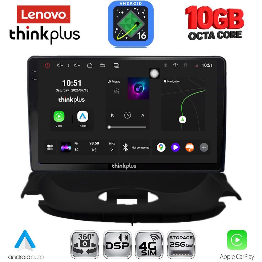 LENOVO LTM 11505_CPA (9inc) MULTIMEDIA TABLET for PEUGEOT 206 mod. 1998-2006 LENOVO LTM 11505_CPA (9inc) MULTIMEDIA TABLET for PEUGEOT 206 mod. 1998-2006