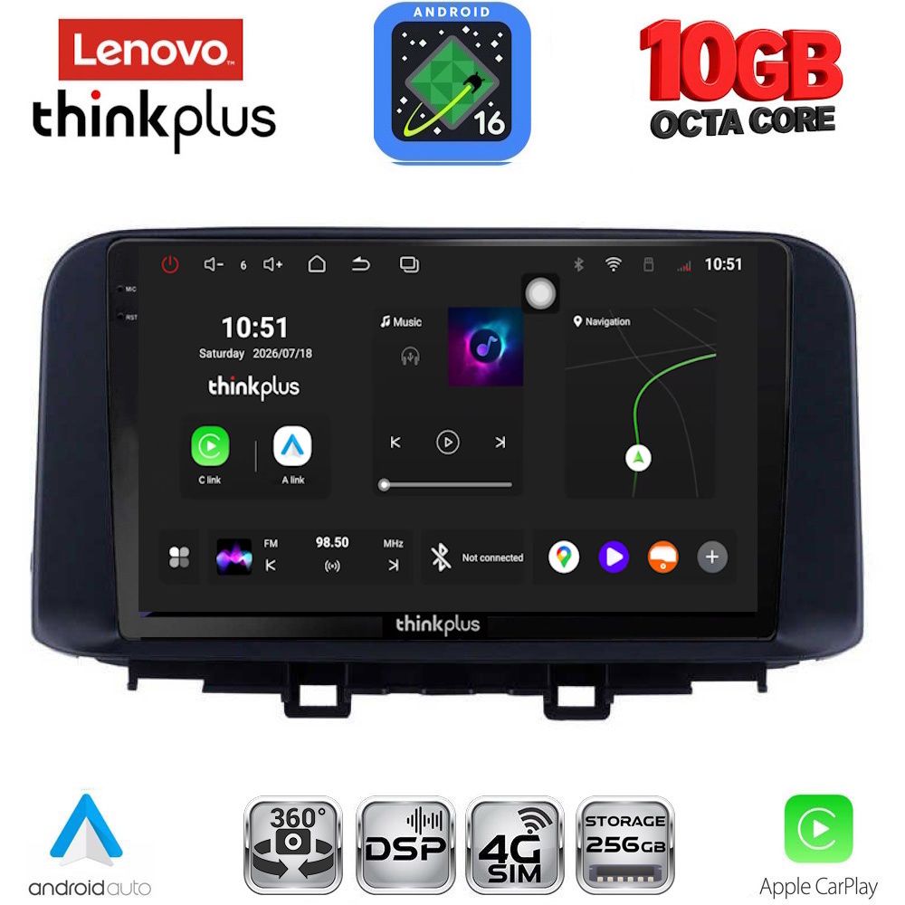 LENOVO LTM 11237_CPA (10inc) MULTIMEDIA TABLET for HYUNDAI KONA mod. 2017-2023 LENOVO LTM 11237_CPA (10inc) MULTIMEDIA TABLET for HYUNDAI KONA mod. 2017-2023