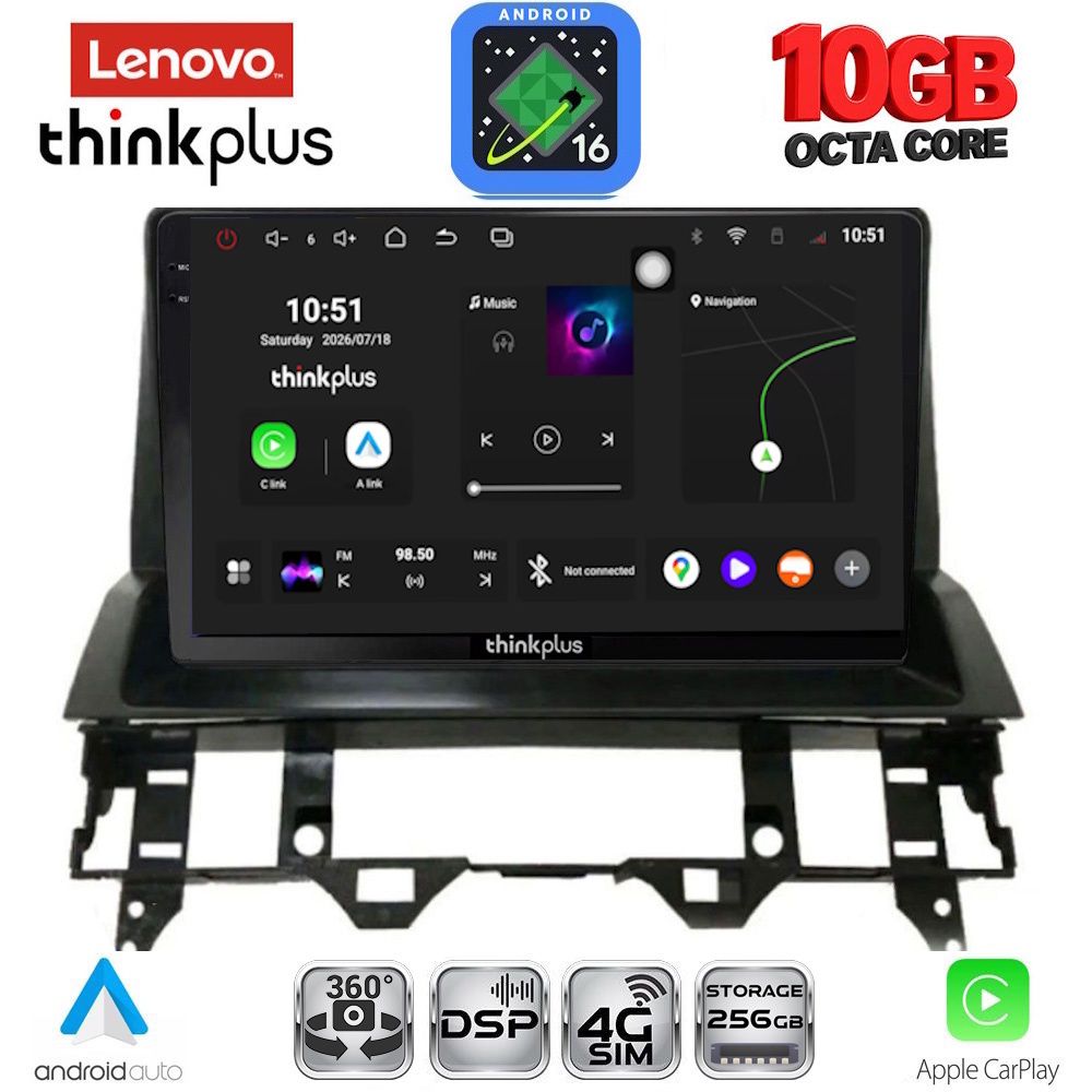 LENOVO LTM 11376_CPA DASH (10inc) MULTIMEDIA TABLET for MAZDA 6 mod. 2002-2008 LENOVO LTM 11376_CPA DASH (10inc) MULTIMEDIA TABLET for MAZDA 6 mod. 2002-2008