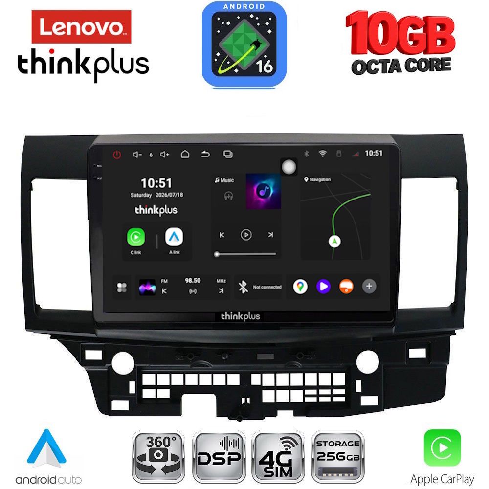 LENOVO LTM 11434_CPA (10inc) MULTIMEDIA TABLET for MITSUBISHI LANCER mod. 2008-2017 LENOVO LTM 11434_CPA (10inc) MULTIMEDIA TABLET for MITSUBISHI LANCER mod. 2008-2017