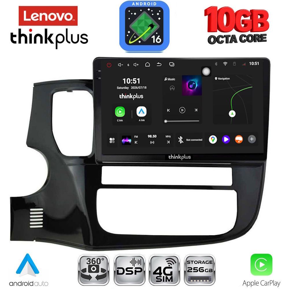 LENOVO LTM 11443_CPA (10inc) MULTIMEDIA TABLET for MITSUBISHI OUTLANDER mod. 2013-2020 LENOVO LTM 11443_CPA (10inc) MULTIMEDIA TABLET for MITSUBISHI OUTLANDER mod. 2013-2020