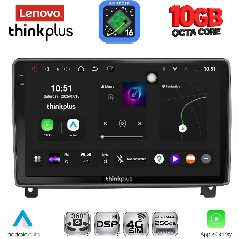 LENOVO LTM 11517_CPA (9inc) MULTIMEDIA TABLET for PEUGEOT 407 mod. 2004-2011 LENOVO LTM 11517_CPA (9inc) MULTIMEDIA TABLET for PEUGEOT 407 mod. 2004-2011
