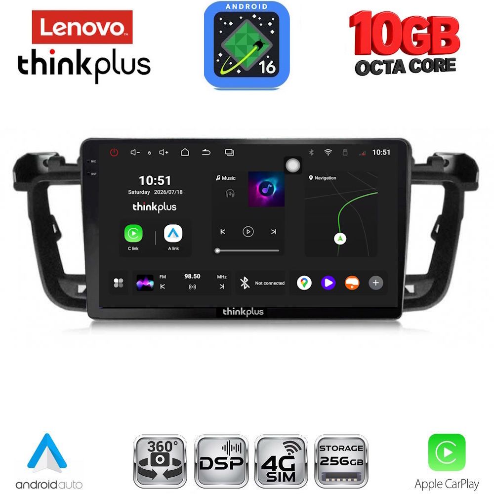 LENOVO LTM 11518_CPA (9inc) MULTIMEDIA TABLET for PEUGEOT 508 mod. 2010-2016 LENOVO LTM 11518_CPA (9inc) MULTIMEDIA TABLET for PEUGEOT 508 mod. 2010-2016