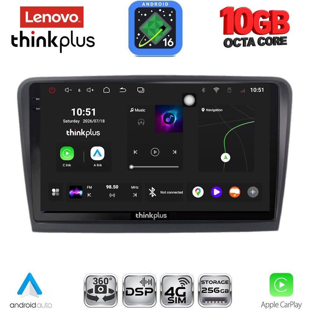 LENOVO LTM 11601_CPA (9inc) MULTIMEDIA TABLET for SKODA RAPID mod. 2012-2023 LENOVO LTM 11601_CPA (9inc) MULTIMEDIA TABLET for SKODA RAPID mod. 2012-2023