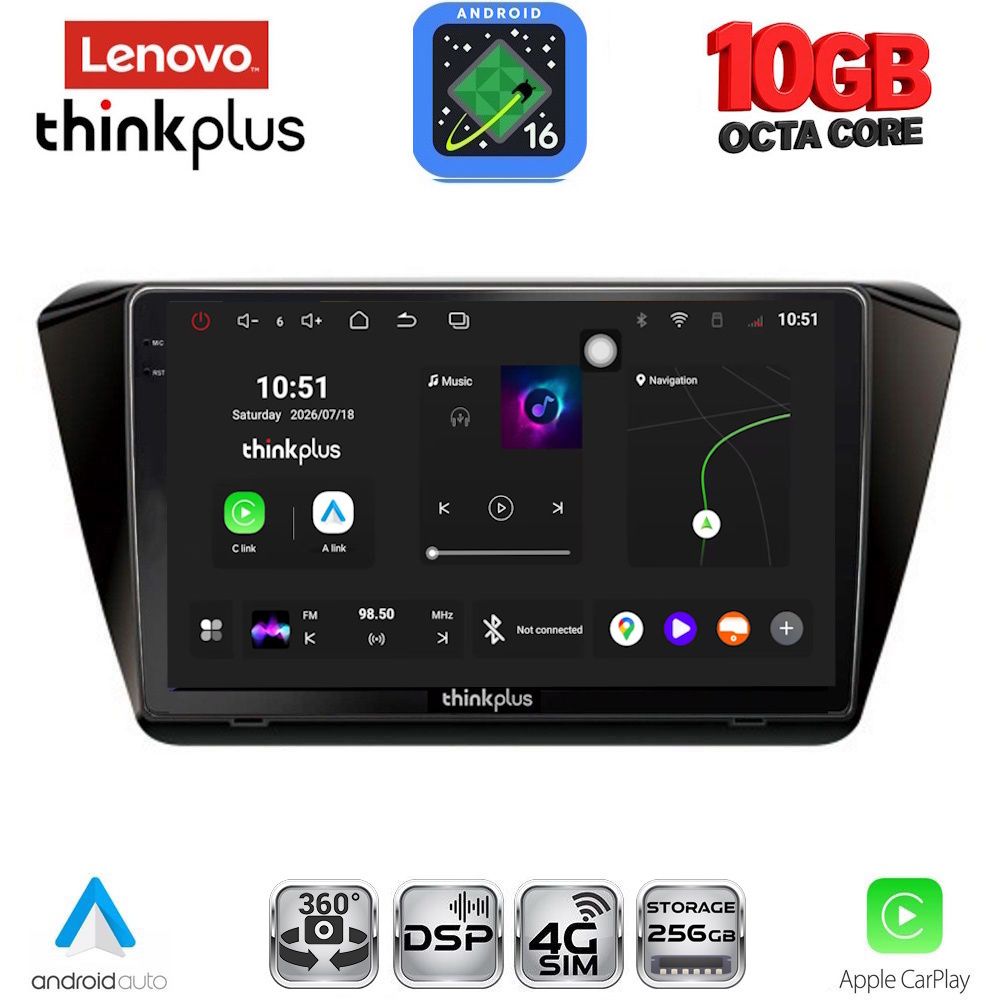 LENOVO LTM 11605_CPA (10inc) MULTIMEDIA TABLET for SKODA SUPERB mod. 2015-2023 LENOVO LTM 11605_CPA (10inc) MULTIMEDIA TABLET for SKODA SUPERB mod. 2015-2023