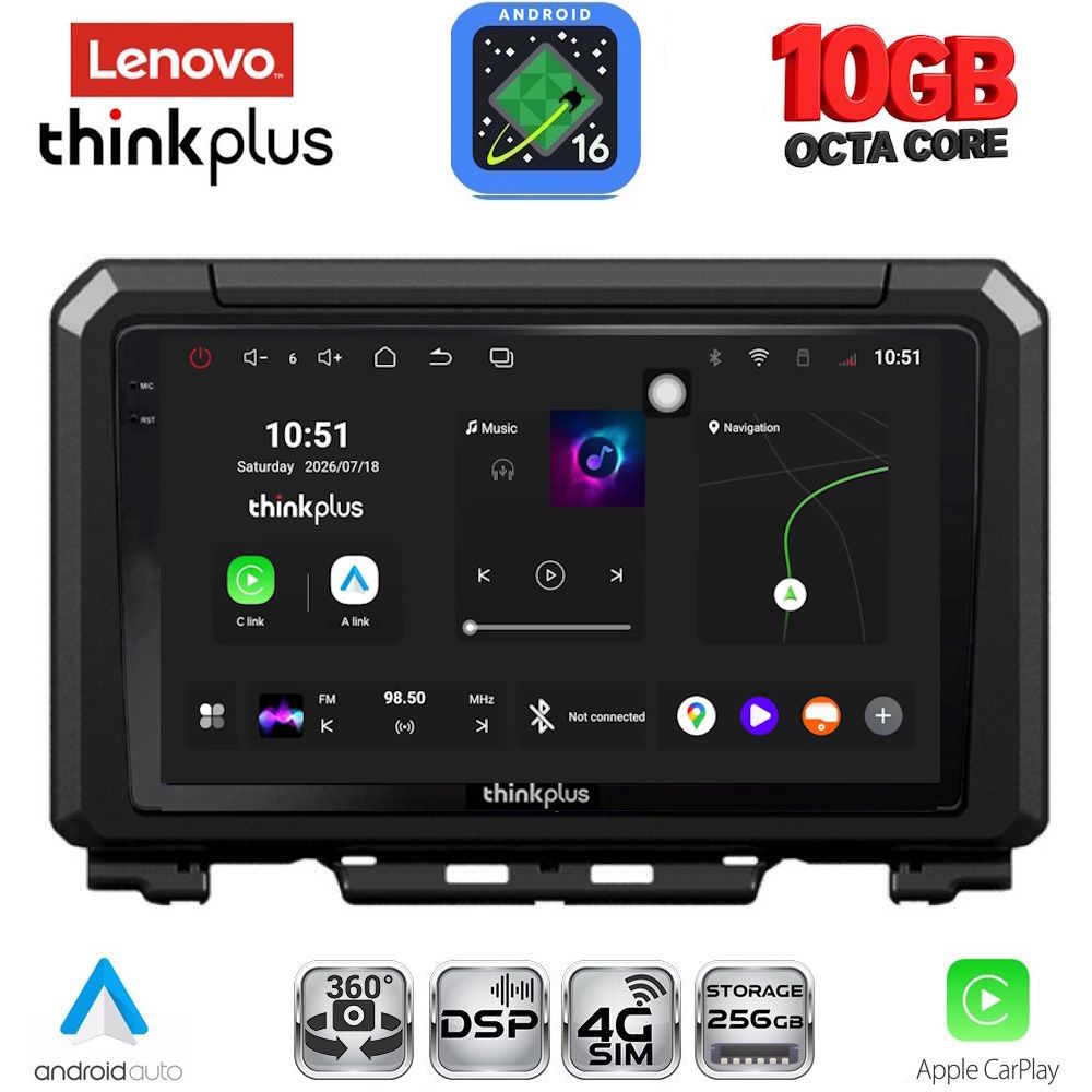 LENOVO LTM 11679_CPA (9inc) MULTIMEDIA TABLET for SUZUKI JIMNY mod. 2017-2026 LENOVO LTM 11679_CPA (9inc) MULTIMEDIA TABLET for SUZUKI JIMNY mod. 2017-2026