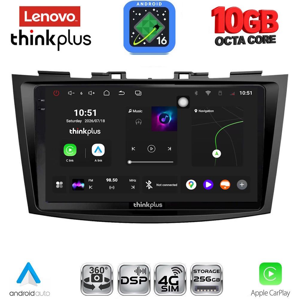 LENOVO LTM 11685_CPA (9inc) MULTIMEDIA TABLET for SUZUKI SWIFT mod. 2011-2016 LENOVO LTM 11685_CPA (9inc) MULTIMEDIA TABLET for SUZUKI SWIFT mod. 2011-2016
