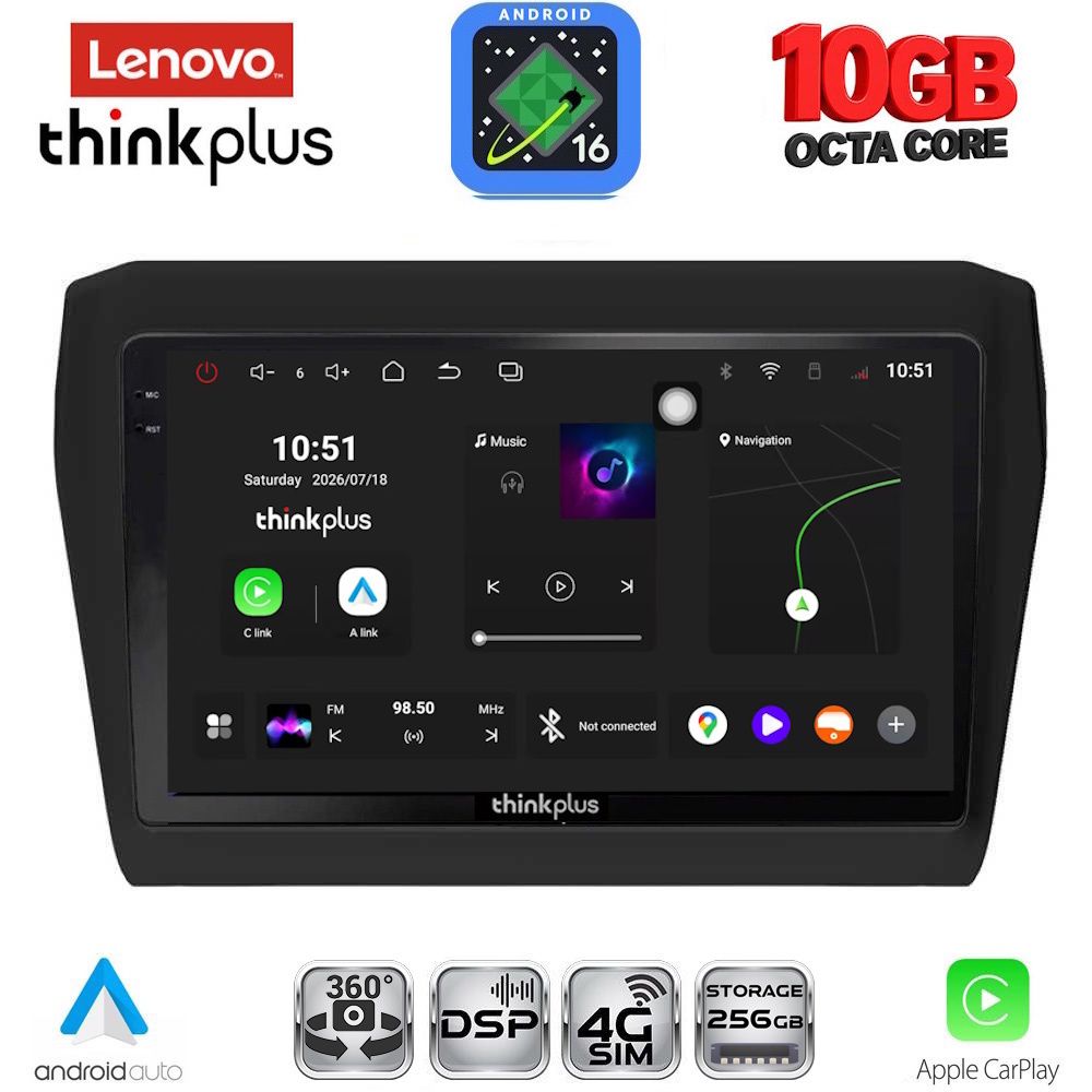 LENOVO LTM 11686_CPA (9inc) MULTIMEDIA TABLET for SUZUKI SWIFT mod. 2017-2023 LENOVO LTM 11686_CPA (9inc) MULTIMEDIA TABLET for SUZUKI SWIFT mod. 2017-2023
